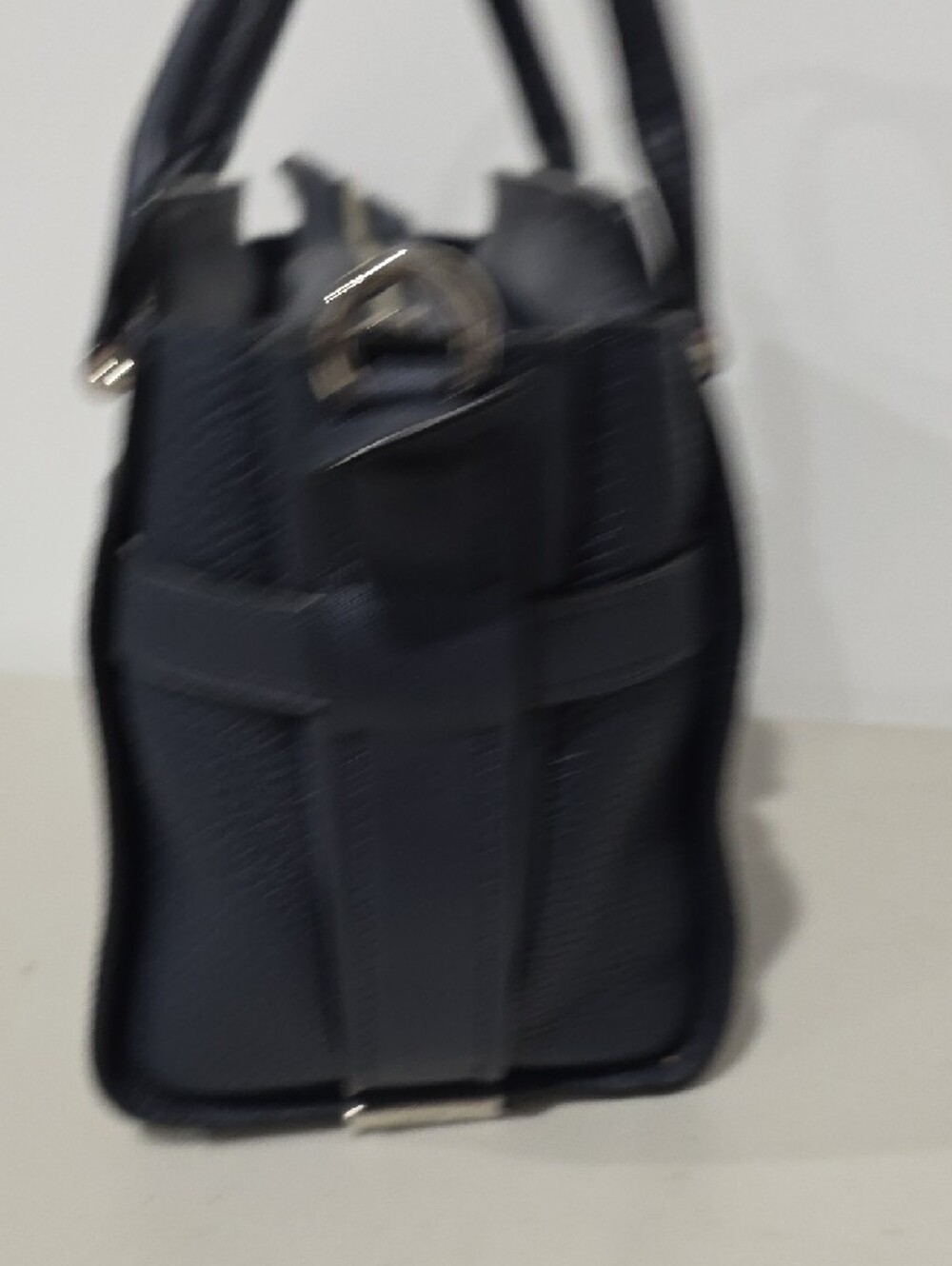 Coach Swagger 27 Navy Pebbled Leather Satchel with Silver Hardware Purse F87295 - Picture 4 of 16
